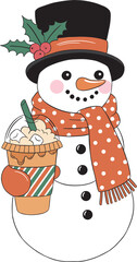 Cozy Up with a Snowman Holding Ice Coffee