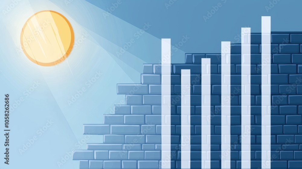 Poster secure vault with bars and blank chart background