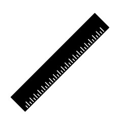 black and white ruler icon isolated on white background