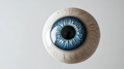 3d rendering realistic human eye balls with blue iris, isolated on white background