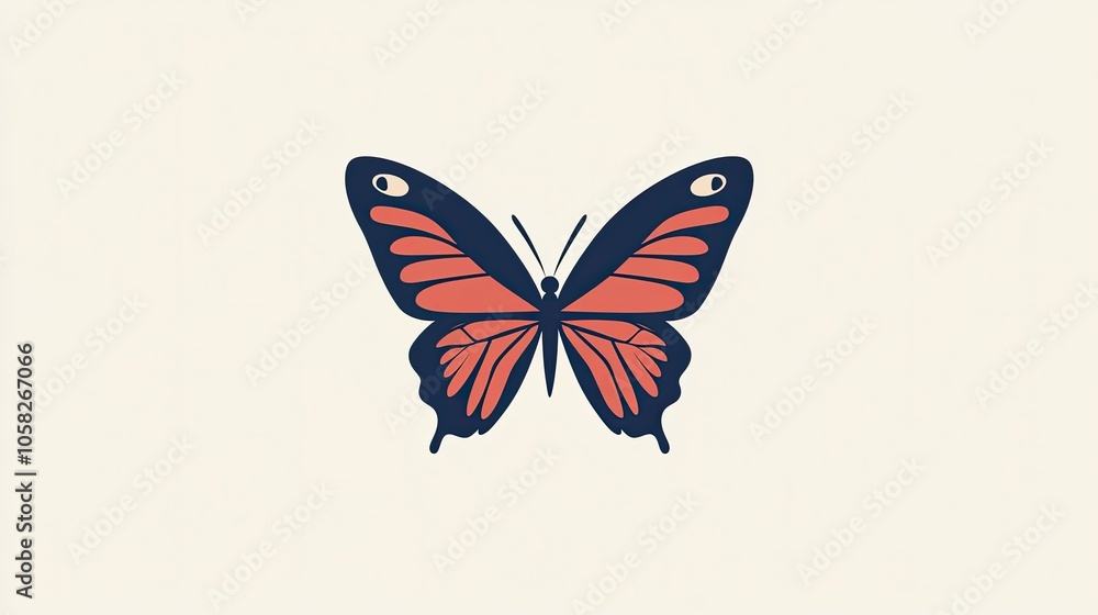 Aufkleber minimalist butterfly icon with clean, flowing lines and simple shapes.