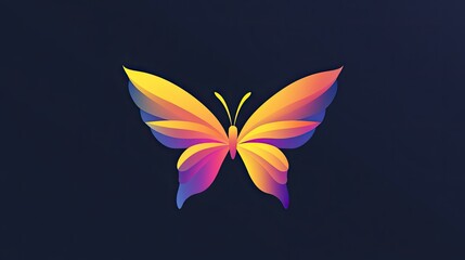 Minimalist butterfly icon with clean, flowing lines and simple shapes.