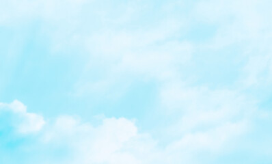 Blue pastel sky with white cloud. Beautiful sky in the morning. Freedom of life, New life beginning and Positive thought and energy concepts.	