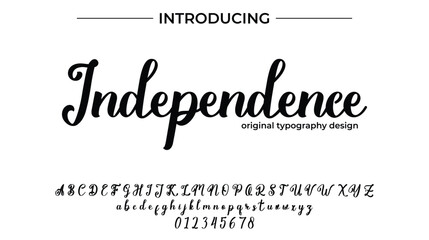 Independence Font Stylish brush painted an uppercase vector letters, alphabet, typeface