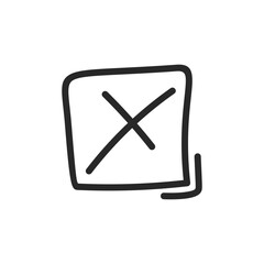 Hand drawn check mark doodle icon