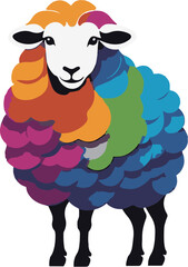 Colorful Craft Sheep Illustration vector design, Dairy Sheep animal