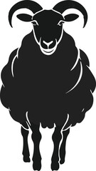 Silhouette Sheep head Illustration vector design, Sheep logo and icon Design