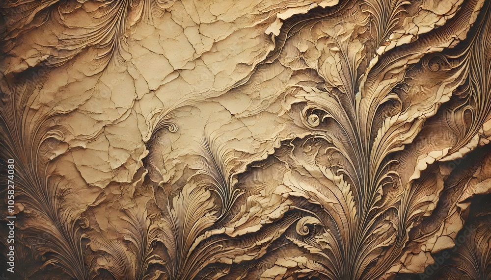 Aufkleber A textured, abstract representation resembling natural formations, showcasing intricate patterns in earthy tones.
