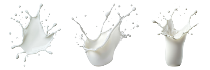 Dynamic Milk Splash Art A Visual Journey of Fluid Motion and Texture on Transparent Backgrounds