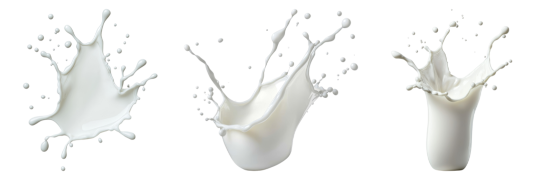 Dynamic Milk Splash Art A Visual Journey of Fluid Motion and Texture on Transparent Backgrounds