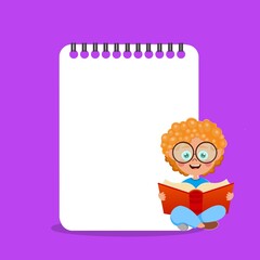 Cute boy with note paper vactor image