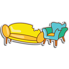 Broken Old Furniture Sticker