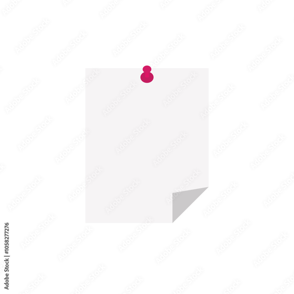 Poster note paper with push pin