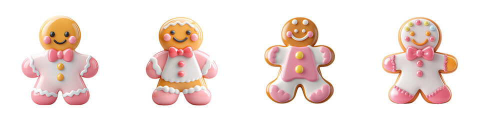 Obraz premium Colorful gingerbread cookies with icing decorations, perfect for festive occasions