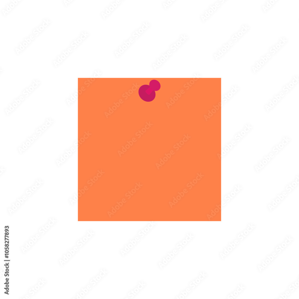 Poster Note paper with push pin