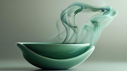Green Bowl with Smoke