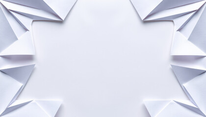 Origami background with ornament in the corner for Christmas and New Year greetings