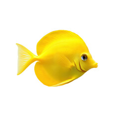 Yellow Tang Fish Isolated on White Background