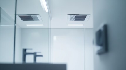 Modern Bathroom Interior with Ceiling Vent