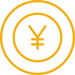 Obraz premium Yuan Money Coin Icon 