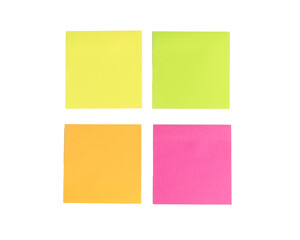 colorful empty sticky notes over transparent background