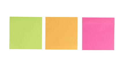 colorful empty sticky notes over transparent background