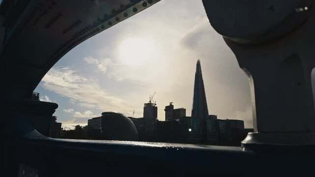 Experience the Stunning Skyline View of London, featuring a breathtaking Sunset Silhouette of The Shard