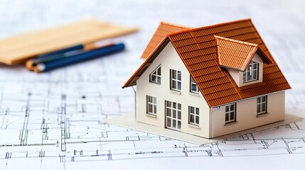 Asian architect designing a house, focused on construction and engineering..