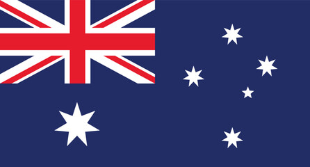 National flag of Australia country , Flag of Australia , flat design and digital graphics 