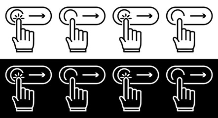 Thin line unlock swipe right like icon user interface and login or enable.