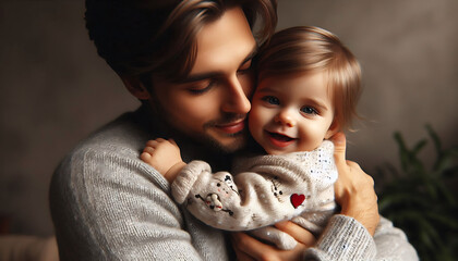 A loving mother holds her adorable baby, capturing a joyful moment of family happiness and the bond of motherhood