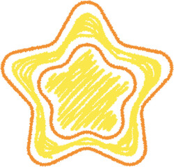 Fototapeta premium Hand-Drawn Yellow Orange Star Chalk Illustration Vector
