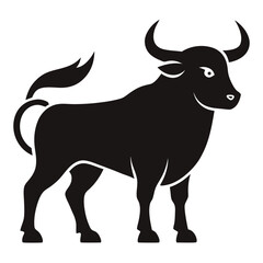 bull-a-silhouette-vector-with-white-background