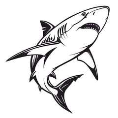 bull-shark-a-silhouette-vector-with-white-background