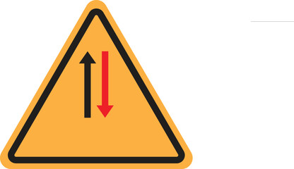 Road sign Advantage of oncoming traffic. Vector graphics.