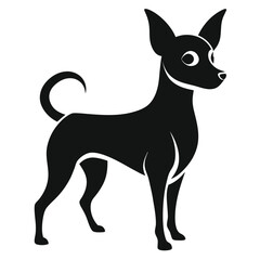 chihuahua-a-silhouette-vector-with-white-background