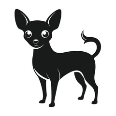 chihuahua-a-silhouette-vector-with-white-background
