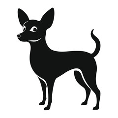 chihuahua-a-silhouette-vector-with-white-background