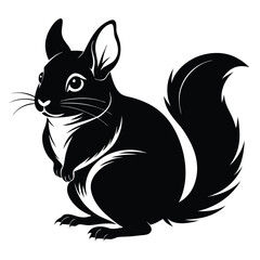 chinchilla-a-silhouette-vector-with-white-background