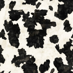 Classic Black and White Cow Print Pattern, Seamless Pattern