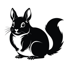 chinchilla-a-silhouette-vector-with-white-background