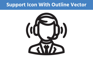 Support Icon with an editable outline 