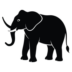 elephant-a-silhouette-vector-with-white-background