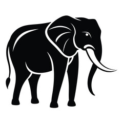 elephant-a-silhouette-vector-with-white-background