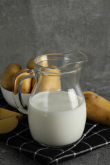Potato milk, concept of fresh and healthy drink