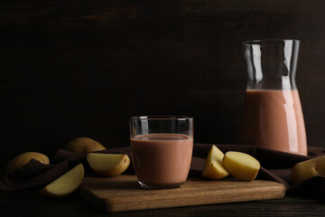 Potato milk, concept of fresh and healthy drink