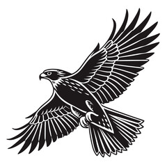 falcon-a-silhouette-vector-with-white-background