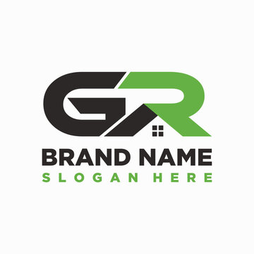 letter GR Home logo design element vector template