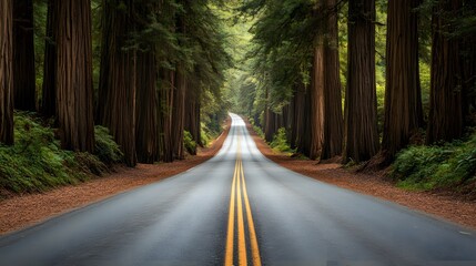 Obraz premium Famous Redwood Highway. 