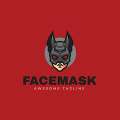 Vector Logo Illustration Face Mask Mascot Cartoon Style